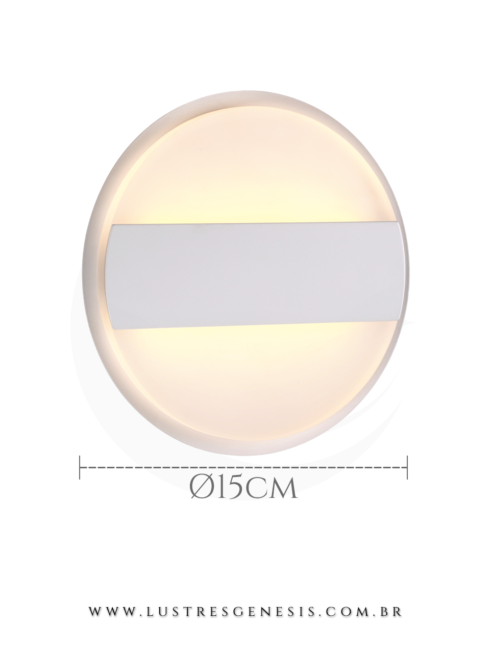 Luminaria de Parede Led Redonda Metal Acrilico DCB01121 12W 3000K Bivolt, Espelho do Banheiro, Suite Master, Hall